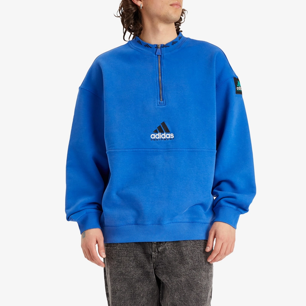 Adidas Originals Men's EQT Fleece Half Zip Sweatshirt Equipment Blue